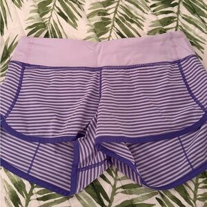Iris Flower Stripe Lululemon Shorts 2.5’